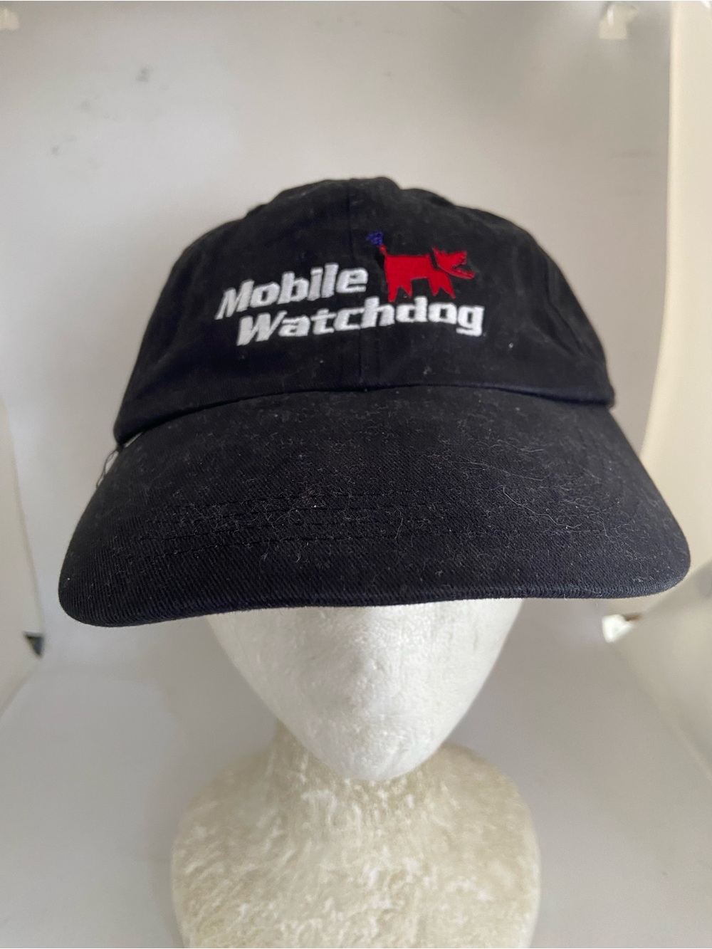 Vintage Mobile Watchdog Black Embroidered Baseball Cap hat adjustable